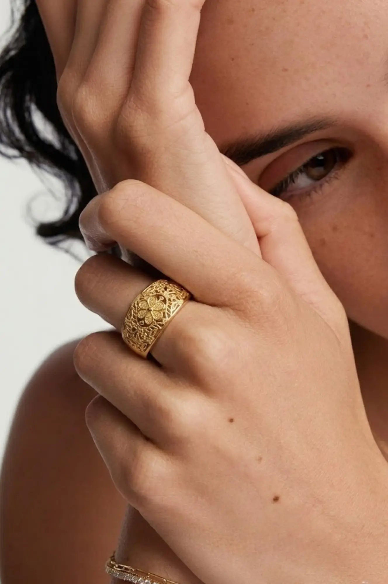 18K Gold Filled Tarnish Proof Filigree Ring