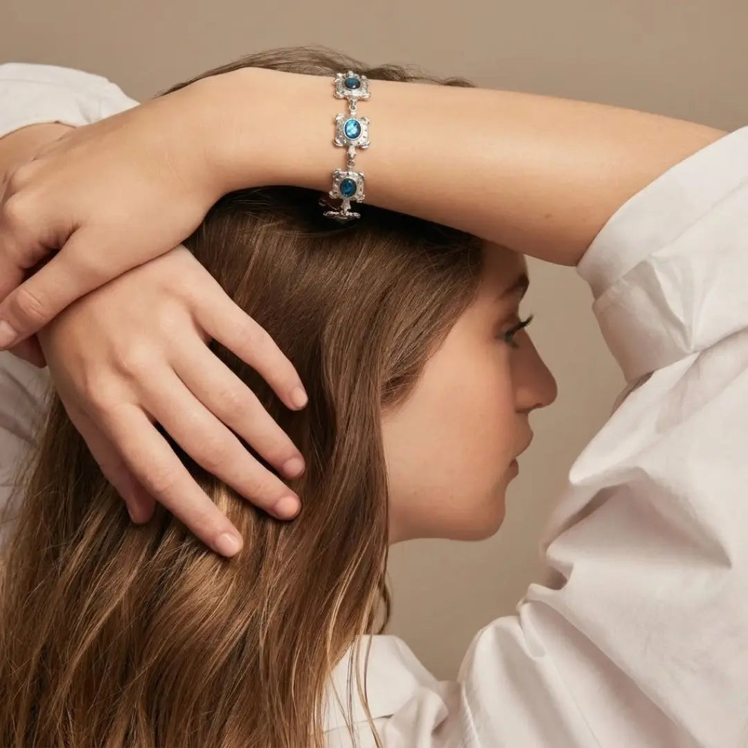 Silver Tortoise Paua Shell Bracelet