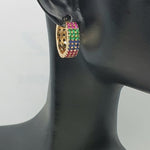 Load image into Gallery viewer, Gold Toned Multicolor CZ Stud Earrings
