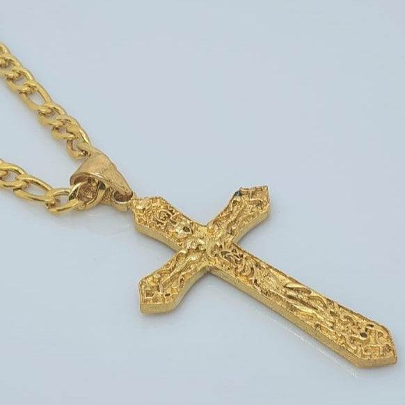 Gold Toned Jesus Crucifixion Cross