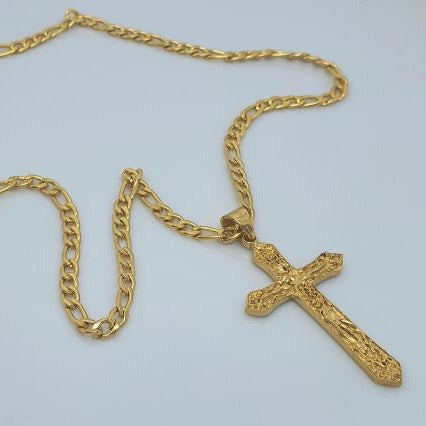 Gold Toned Jesus Crucifixion Cross