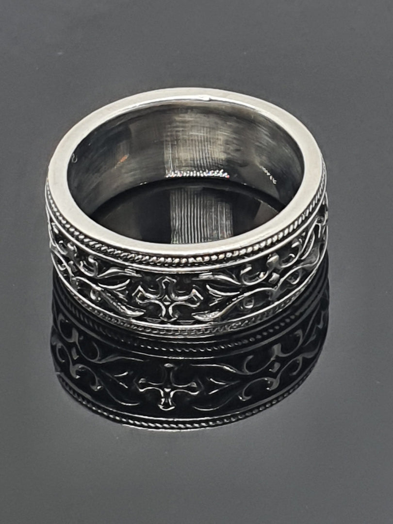 Gorgeous Stainless Steel Non Fading Black Viking Mens Stainless Steel Ring