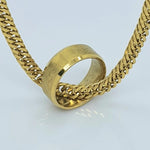 Load image into Gallery viewer, Gold Toned Cuban Link Chain with Ring Necklace
