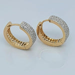 Load image into Gallery viewer, Gold Toned Reversible CZ Stud Earrings
