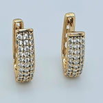 Load image into Gallery viewer, Gold Toned Reversible CZ Earrings
