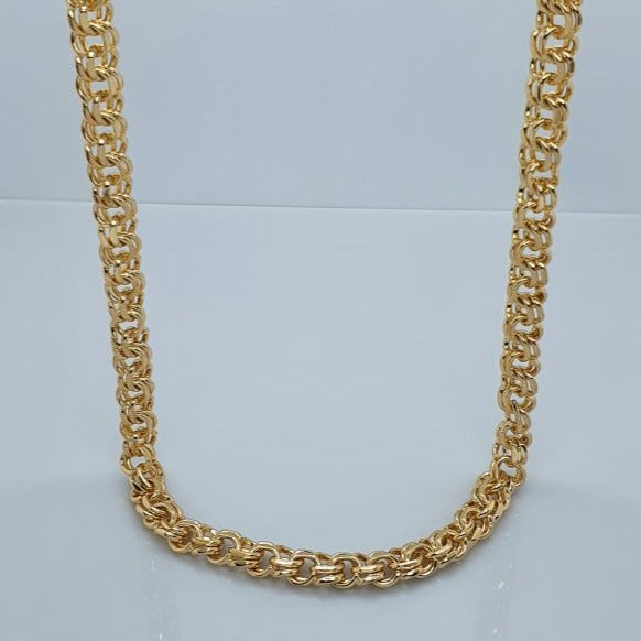 Gold Filled Striped Interlinked Chain