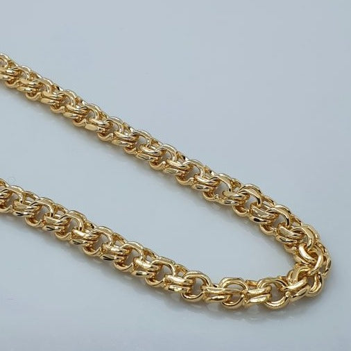 Gold Filled Striped Interlinked Chain