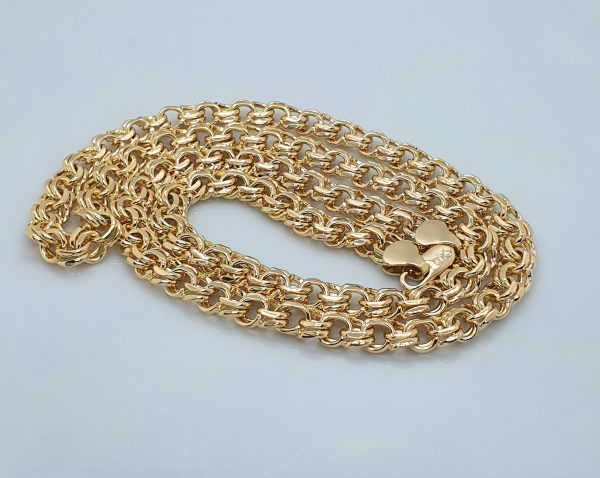 Gold Filled Striped Interlinked Chain