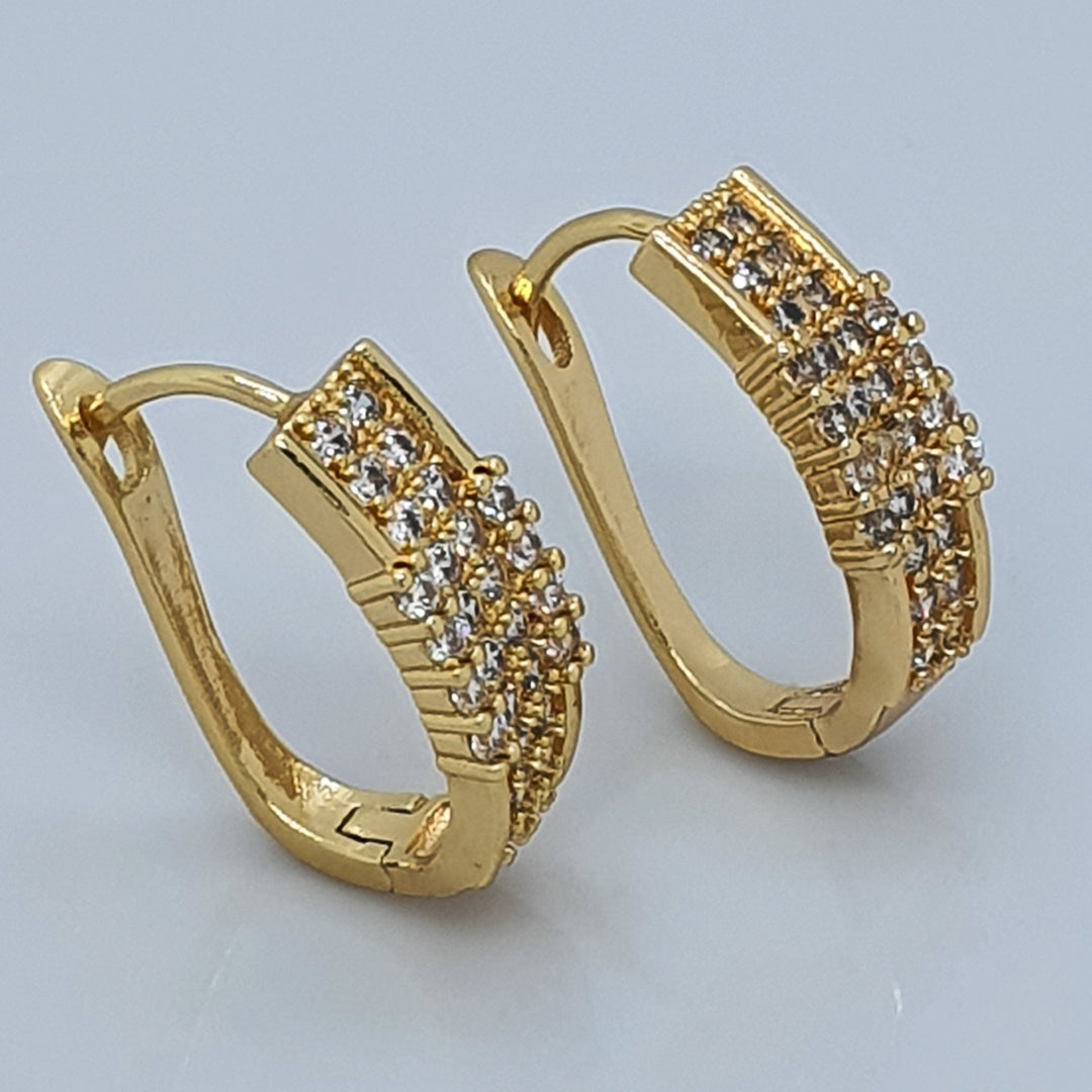 Trendy Reversible Huggee Earrings with Cubic Zircons