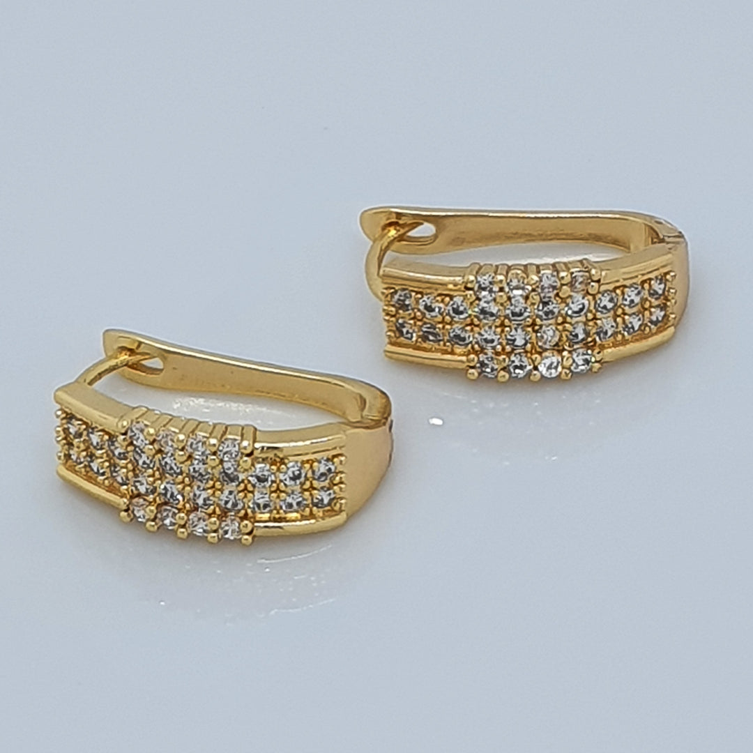 Trendy Reversible Huggee Earrings with Cubic Zircons