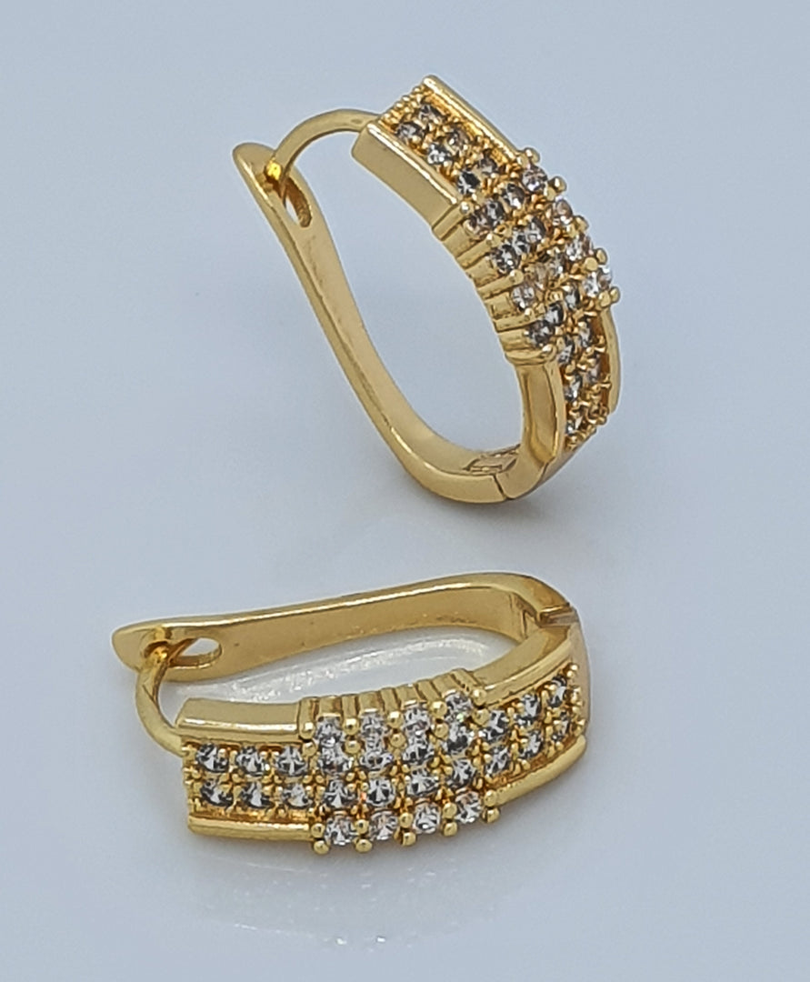 Trendy Reversible Huggee Earrings with Cubic Zircons