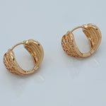 Load image into Gallery viewer, Gold Toned Reversible Heart Huggee Stud Earrings
