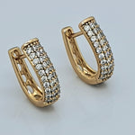 Load image into Gallery viewer, Gold Toned Reversible CZ Earrings
