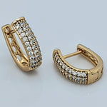 Load image into Gallery viewer, Gold Toned Reversible CZ Earrings
