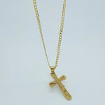 Load image into Gallery viewer, Gold Toned Jesus Crucifixion Cross Pendant Necklace
