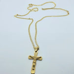 Load image into Gallery viewer, Gold Toned Jesus Crucifixion Cross Pendant Necklace
