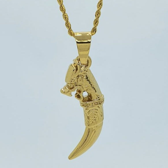 Lion teeth gold on sale chain